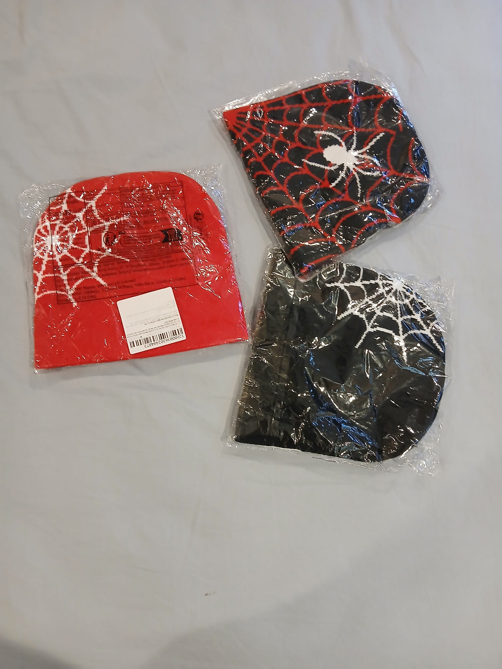 Y2K Streetwear Beanie Bundle - Spider Web & Graffiti Knit Beanies